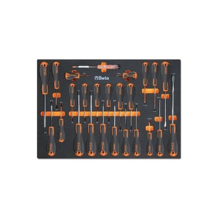 BETA 25 Piece  Easy Screwdriver Set -  Slotted, Phillips and Torx with Foam Tray 024580211